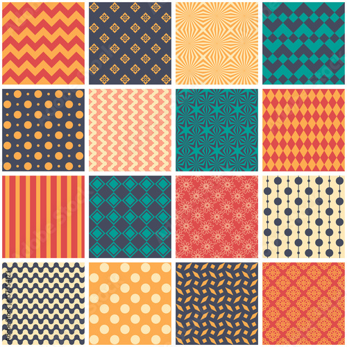 Fototapeta Seamless pattern in style of patchwork, vector.