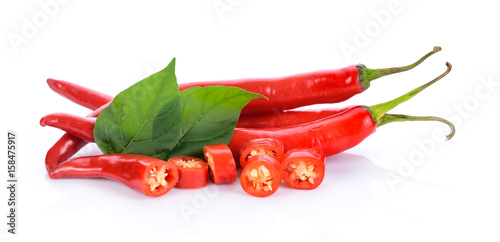Fototapeta red chili on white background