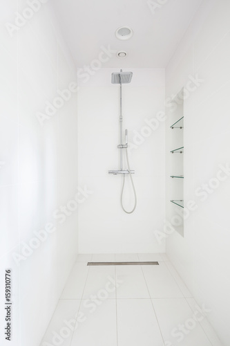 Fototapeta Minimalistic shower in modern bathroom