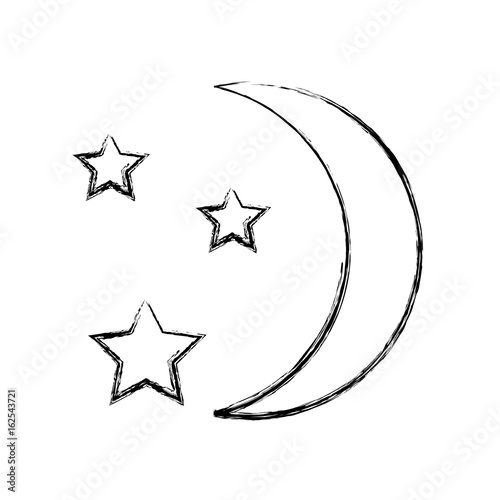 Moon with stars