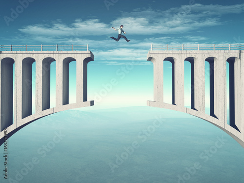 Young man jumping