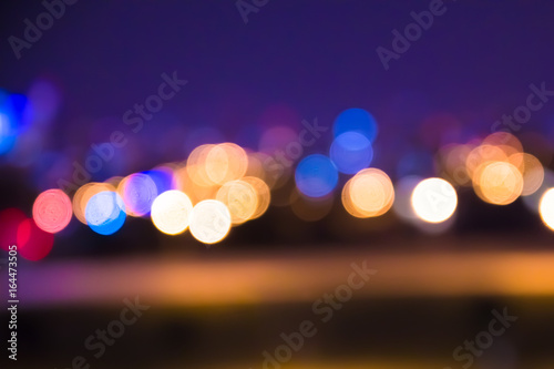Defocused blur of city lights at night abstract