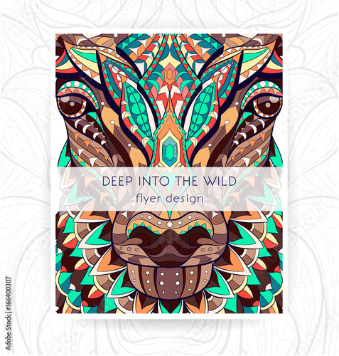  Flyer template with patterned head of the deer