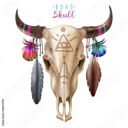 Lacobel Boho Cow Skull 