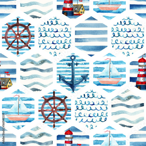 przygoda-akwarela-powielany-wzor-w-stylu-morskim-patchwork