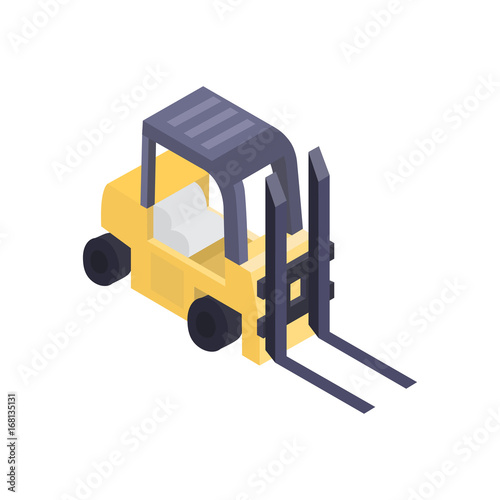 GamesAgeddon Warehouse forklift isometric icon Modern mercial