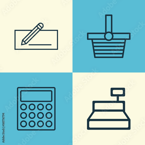 Ecommerce Icons Set Collection Of Money Transfer Till Calculator Collection Of Money Transfer Till Calculator And Other Elements