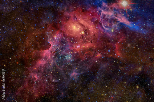Obraz Fotograficzny Nebula and stars in outer space. Elements of this image furnished by NASA.