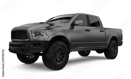 pick-up-na-bialym-tle,-grafika-3d,-plakat,-tapet