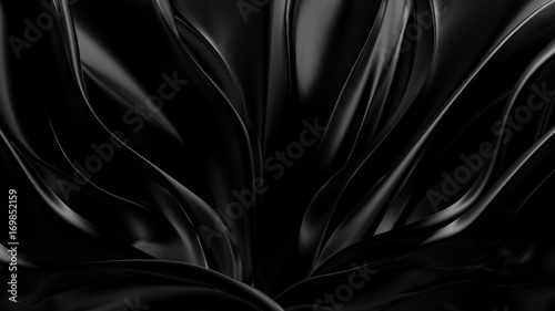 czarne-tlo-z-ksztaltu-3d-3d-ilustracja-3d-rendering