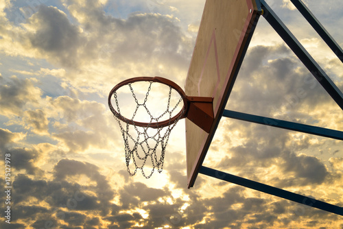 Obraz Fotograficzny Street basketball.Basketball Hoop close up.
