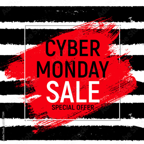 Cyber Monday Background Sale Concept. Vector Illustration