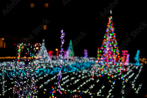 Christmas light decoration and abstract bokeh blur background © graphixchon