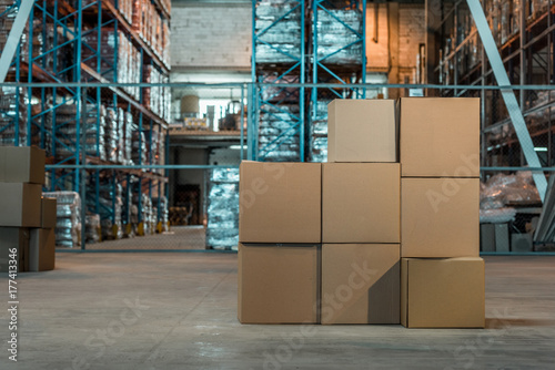 boxes in warehouse
