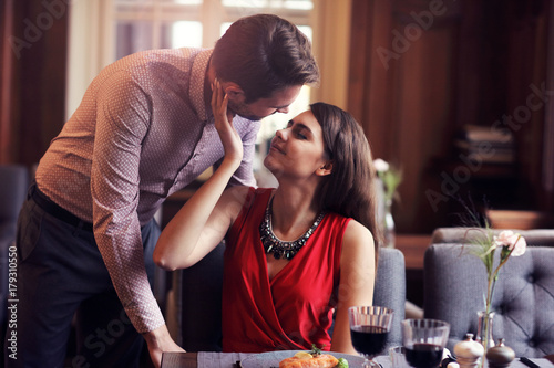 Romantic couple dating in restaurant © Kalim