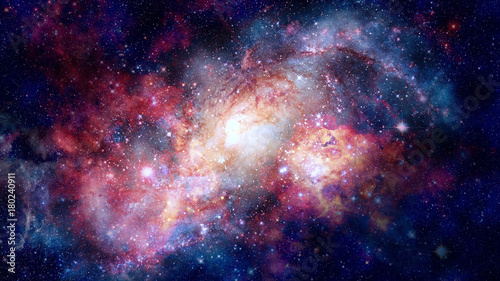 Obraz na płótnie Nebula and spiral galaxies in space. Elements of this image furnished by NASA.