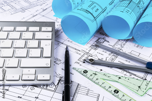 architectural drawings of modern houses modern interior design architectural drawings of the modern house with computer keyboard blueprints and blueprint rolls keyboard architectural drawings of modern houses modern interior design architectural drawings of the modern house with computer keyboard blueprints and blueprint rolls keyboard