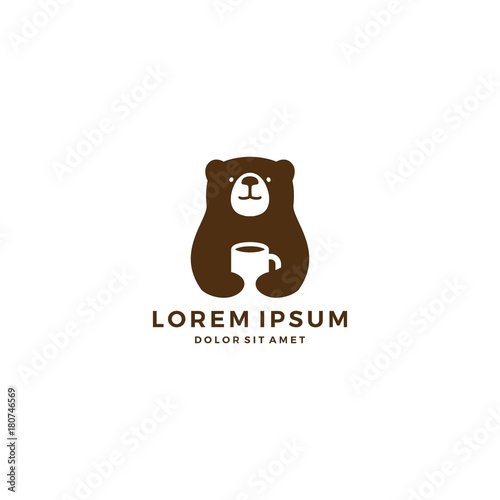 bear coffee mug negative space logo