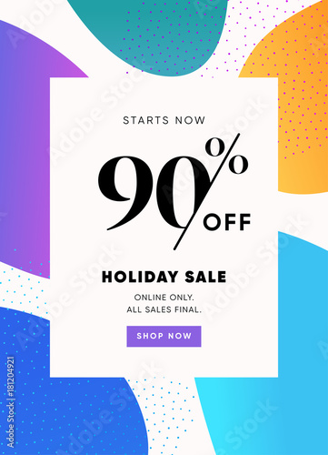 Holiday Banner 90 Off Special Offer Ad Promotion Holiday Banner 90 Off Special Offer Ad Promotion Vector