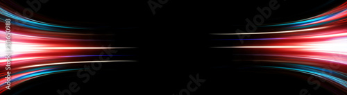 Abstract background of long explosure tale light on black ,Technology backgroud