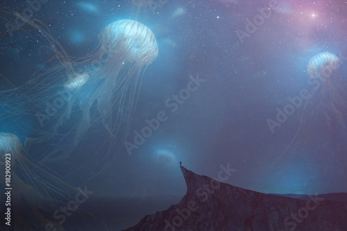 Surreal night landscape