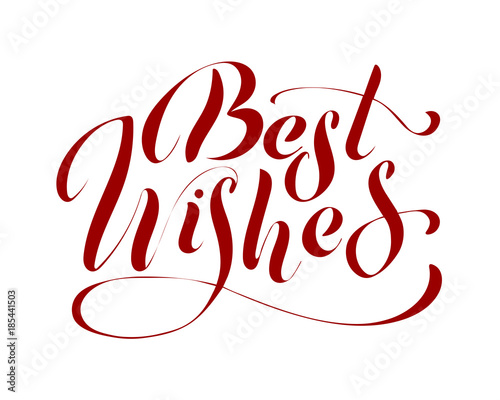 Best wishes - hand lettering inscription to winter holiday design, black and white ink calligraphy © Ekaterina