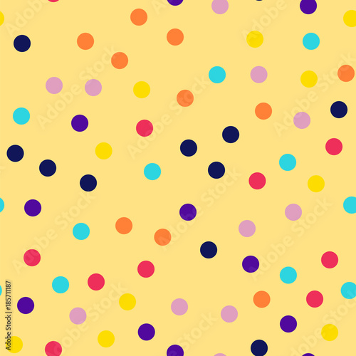 Memphis Style Polka Dots Seamless Pattern On Yellow Background Memphis Style Polka Dots Seamless Pattern On Yellow Background Pretty Modern Creative