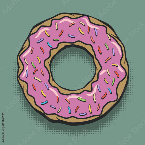 Obraz na płótnie Glazed Donut Pop Art Poster