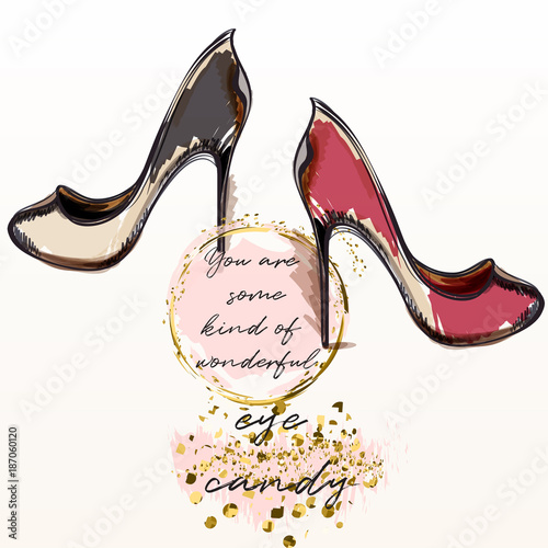 modny-wektor-moda-plakat-z-buty-i-podpisy-w-stylu-szkicu-akwarela