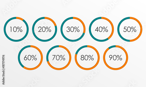 Circle Diagram Set With Percentage Pie Chart Infographics Template Circle Diagram Set With Percentage Pie Chart Infographics Template 10 20 30 40 50