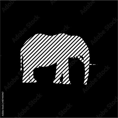 Obraz na płótnie logo strip elephant silhouette