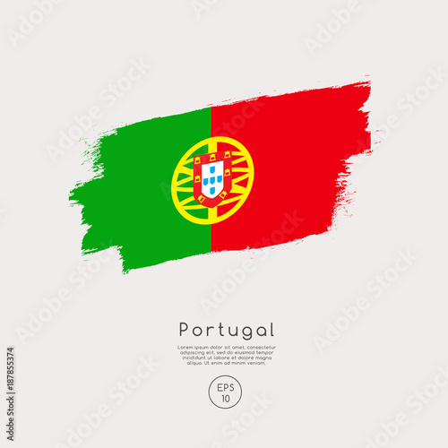 Portugal Flags On Building On Dark Street A Royalty Free