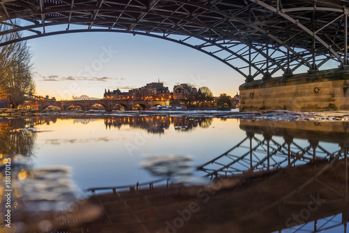 Obraz na płótnie River Seine with Pont des Arts and Institut de France at sunrise in Paris