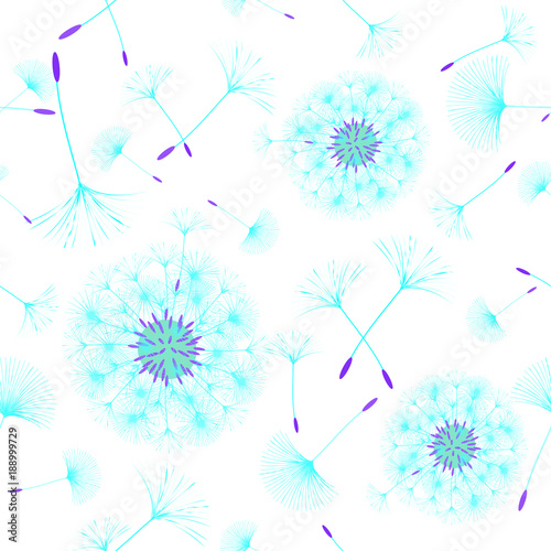 Obraz na płótnie Seamless background from a dandelion.