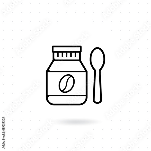 Bottle Coffee Bean Icon Maker Vector Illustration And Spoon With Bottle Coffee Bean Icon Maker Vector Illustration And Spoon With