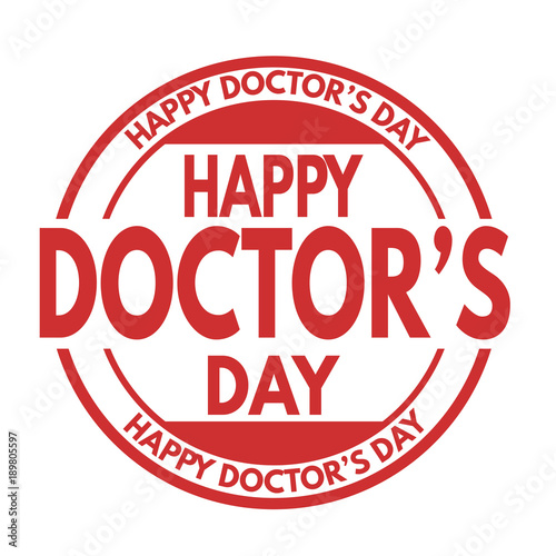 Happy doctor's day sign or stamp