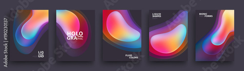 Modern Covers Template Design. Fluid colors. Set of Trendy Holographic Gradient shapes for Presentation, Magazines, Flyers, Annual Reports, Posters and Business Cards. Vector EPS 10 © zmicier kavabata