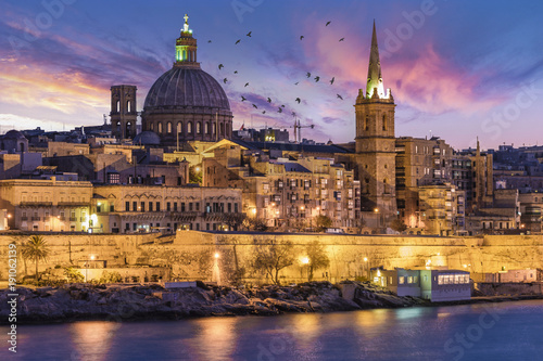 Colorful Valleta Malta Europe during vacations, old center of Valletta Malta