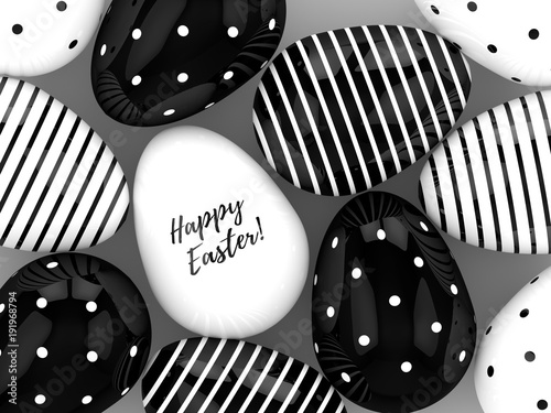 representacion-3d-de-los-huevos-de-pascua-en-fondo-gris