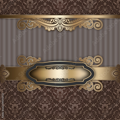 fond-de-luxe-decoratif-avec-cadre-dore