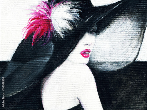 sliczna-kobieta-ilustracja-moda-malowanie-akrylowe