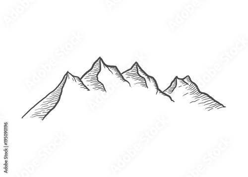 Outdoor Mountain line art vector illustration | Buy Photos ...