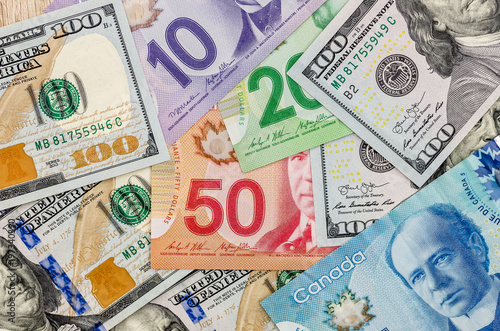 Canadian And American Dollar As Background Photos Ap Images Canadian And American Dollar As Background