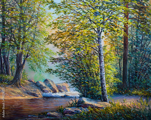 oil-painting-landscape-summer-forest