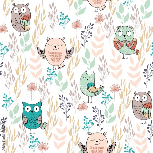 vector-seamless-pattern-with-owls-and-flowers