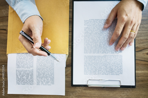 lawyer working with documents at a courtroom