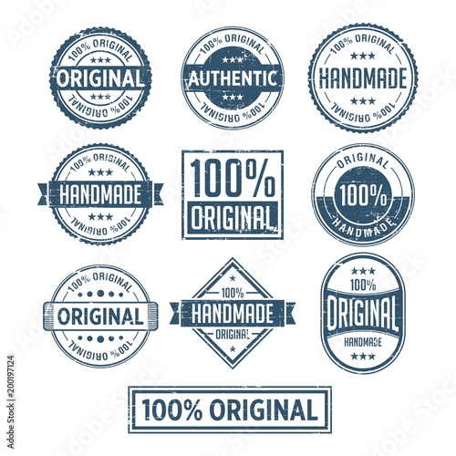 100% Original Handmade Authentic Label Badge vector © zulfikarilyas70