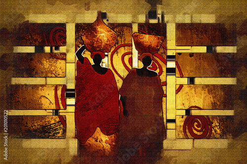 afrykanski-etniczne-retro-vintage-ilustracji