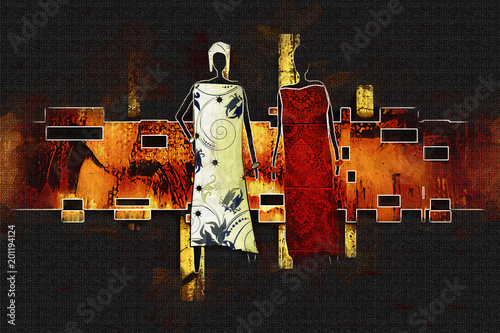 afrykanski-etniczne-retro-vintage-ilustracji