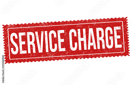 Service charge grunge rubber stamp